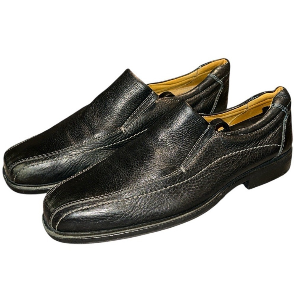 Sz 11.5 D MEN Sandro Moscoloni Black Leather Loafers Slip On Shoes 62046 Berwyn